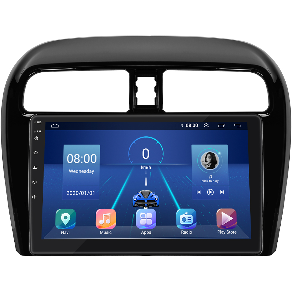 Штатная магнитола Lesko для Mitsubishi Mirage VI Рестайлинг 2 2019-н.в. экран 9" 2/32Gb 4G Wi-Fi GPS Top