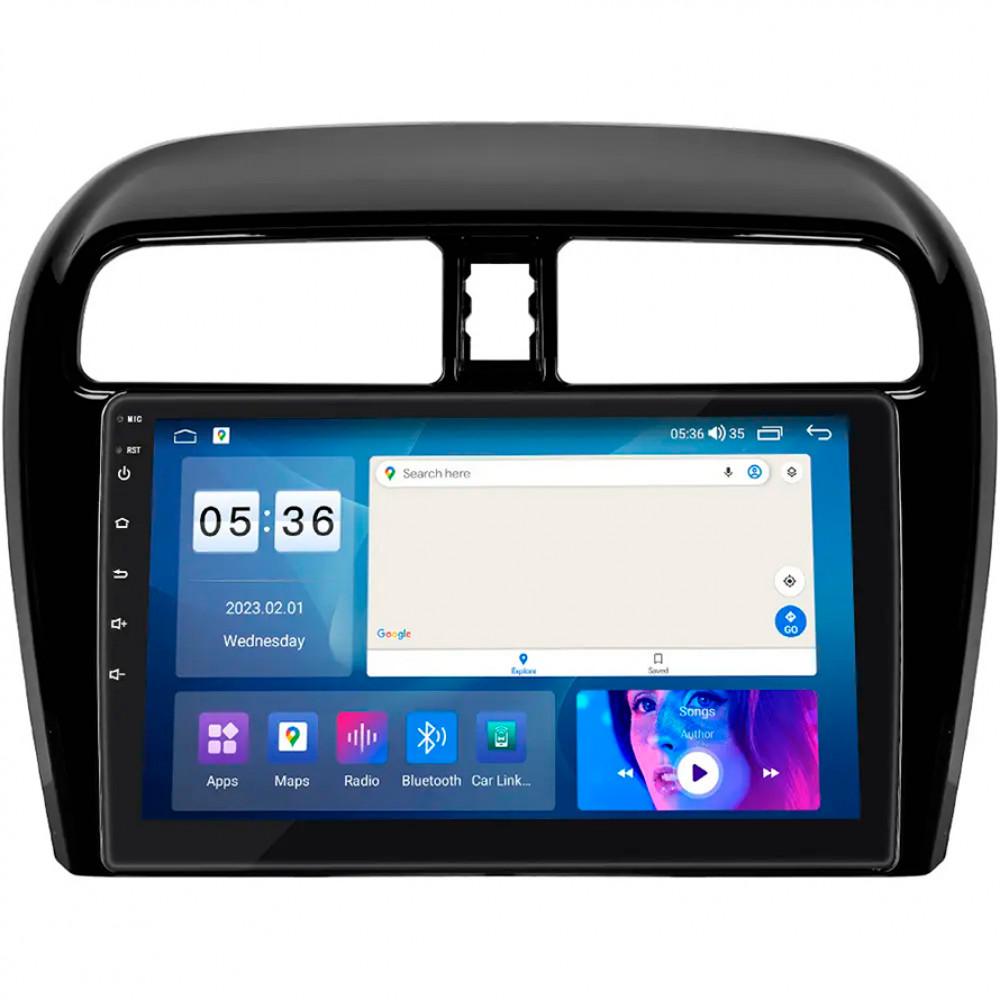 Штатная магнитола Lesko для Mitsubishi Mirage VI Рестайлинг 2015-2019 экран 9" 4/64Gb CarPlay 4G Wi-Fi GPS Prime