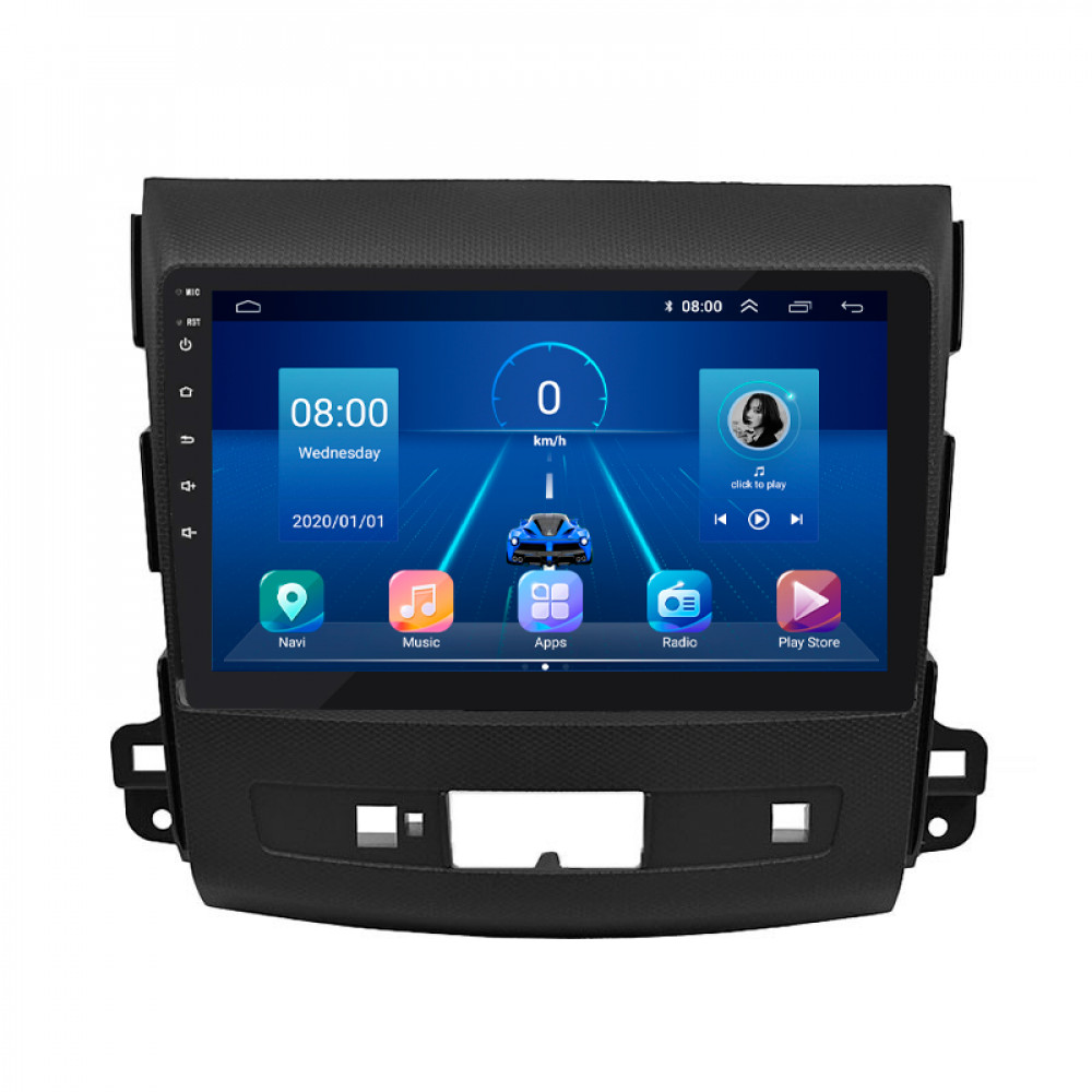 Штатная магнитола Lesko для Mitsubishi Outlander II 2005-2009 экран 9" 6/128Gb 4G Wi-Fi GPS Top