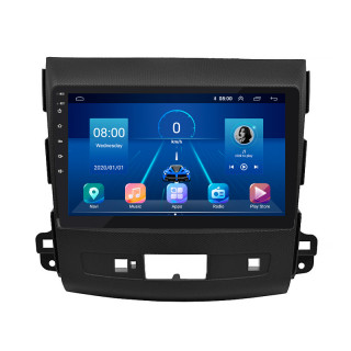 Штатная магнитола Lesko для Mitsubishi Outlander II 2005-2009 экран 9" 6/128Gb 4G Wi-Fi GPS Top