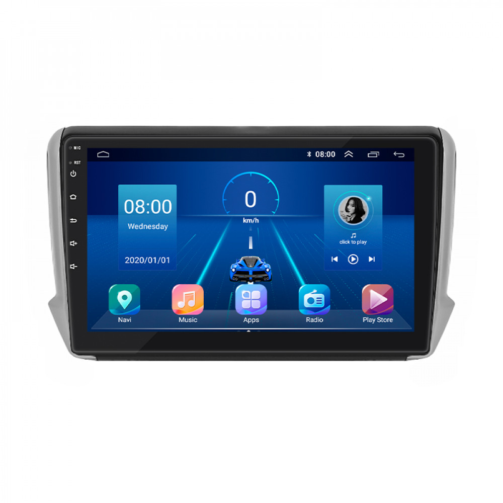 Штатная магнитола Lesko для Peugeot 2008 I Рестайлинг 2016-2019 экран 10" 6/128Gb 4G Wi-Fi GPS Top