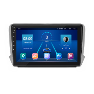 Штатная магнитола Lesko для Peugeot 2008 I Рестайлинг 2016-2019 экран 10" 6/128Gb 4G Wi-Fi GPS Top