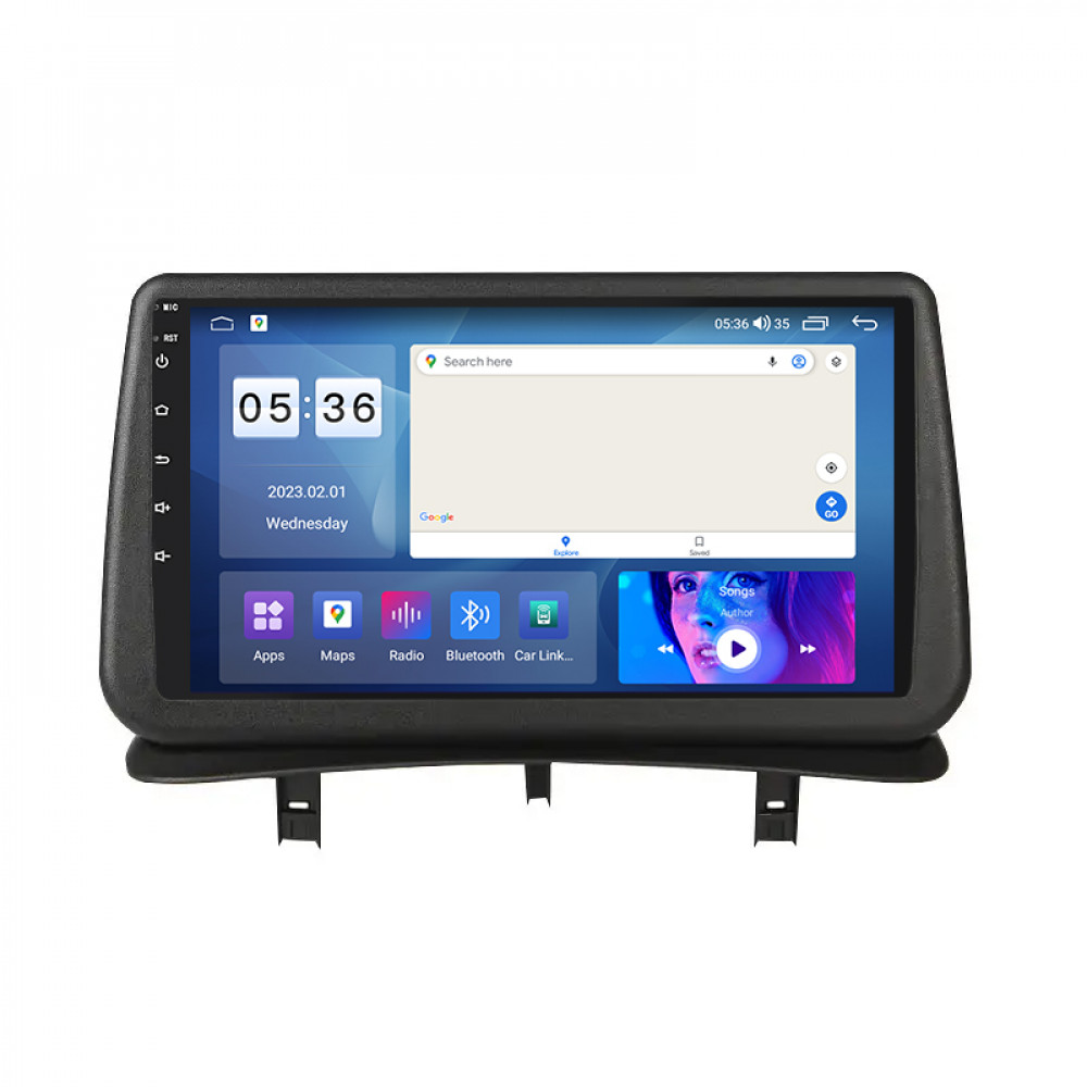 Штатная магнитола Lesko для Renault Clio III Рестайлинг 2009-2014 экран 9" 2/32Gb CarPlay 4G Wi-Fi GPS Prime