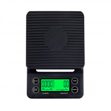 Весы с таймером для кофе Choxila MS-K07 электронные для бариста с резиновым ковриком настольные для кофейни Black 3 кг