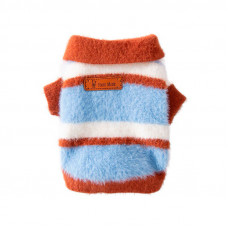 Пушистый свитер поло для собак и кошек 2410SXXF0137 вязаный теплый  Brown M