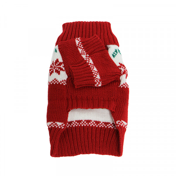 Рождественский свитер для собак и кошек 2111CGLK9070 вязаный теплый  Red S