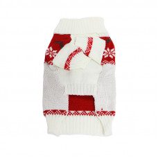 Рождественский свитер для собак и кошек 2111CGLK9070 вязаный теплый  White S