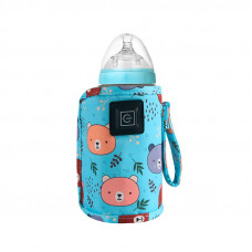 Портативный подогреватель N-009 Bear для детской бутылочки USB цифровой дисплей Blue