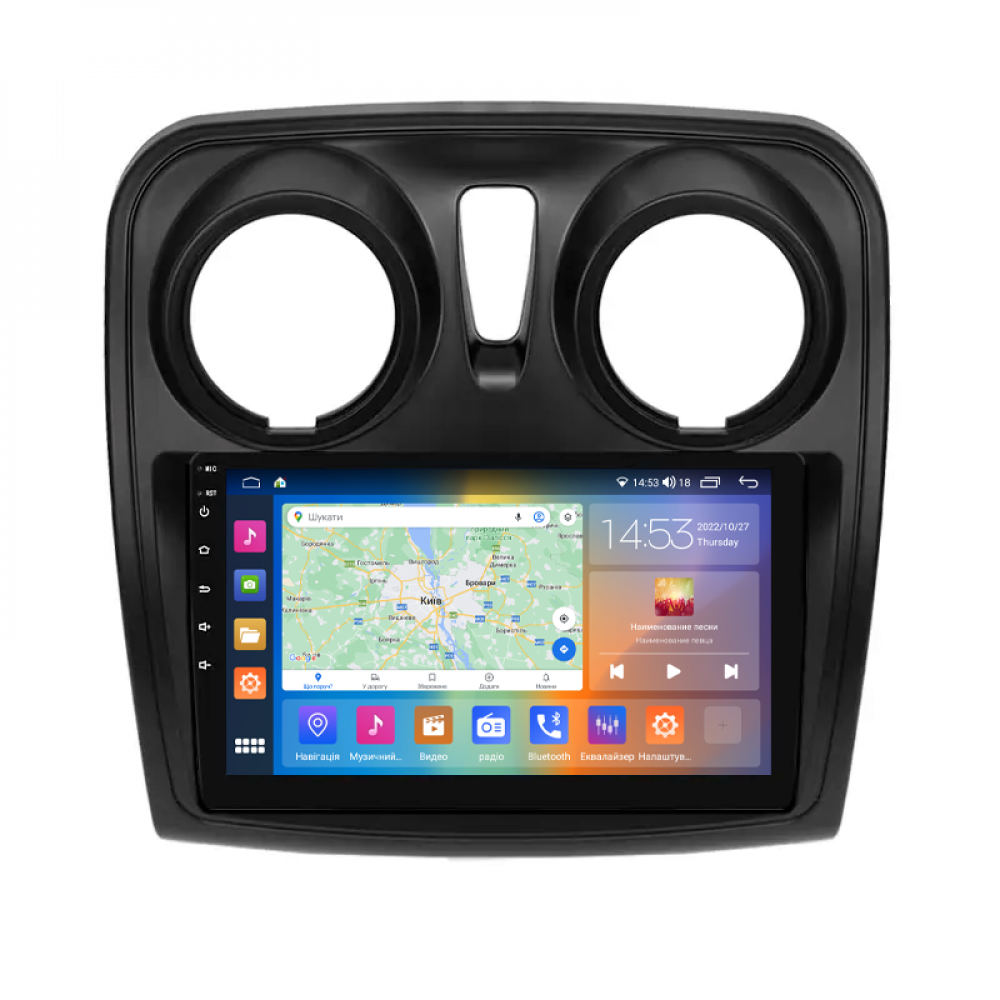 Штатная магнитола Lesko для Dacia Lodgy  2017-н.в. экран 9" 4/64Gb CarPlay 4G Wi-Fi GPS Prime