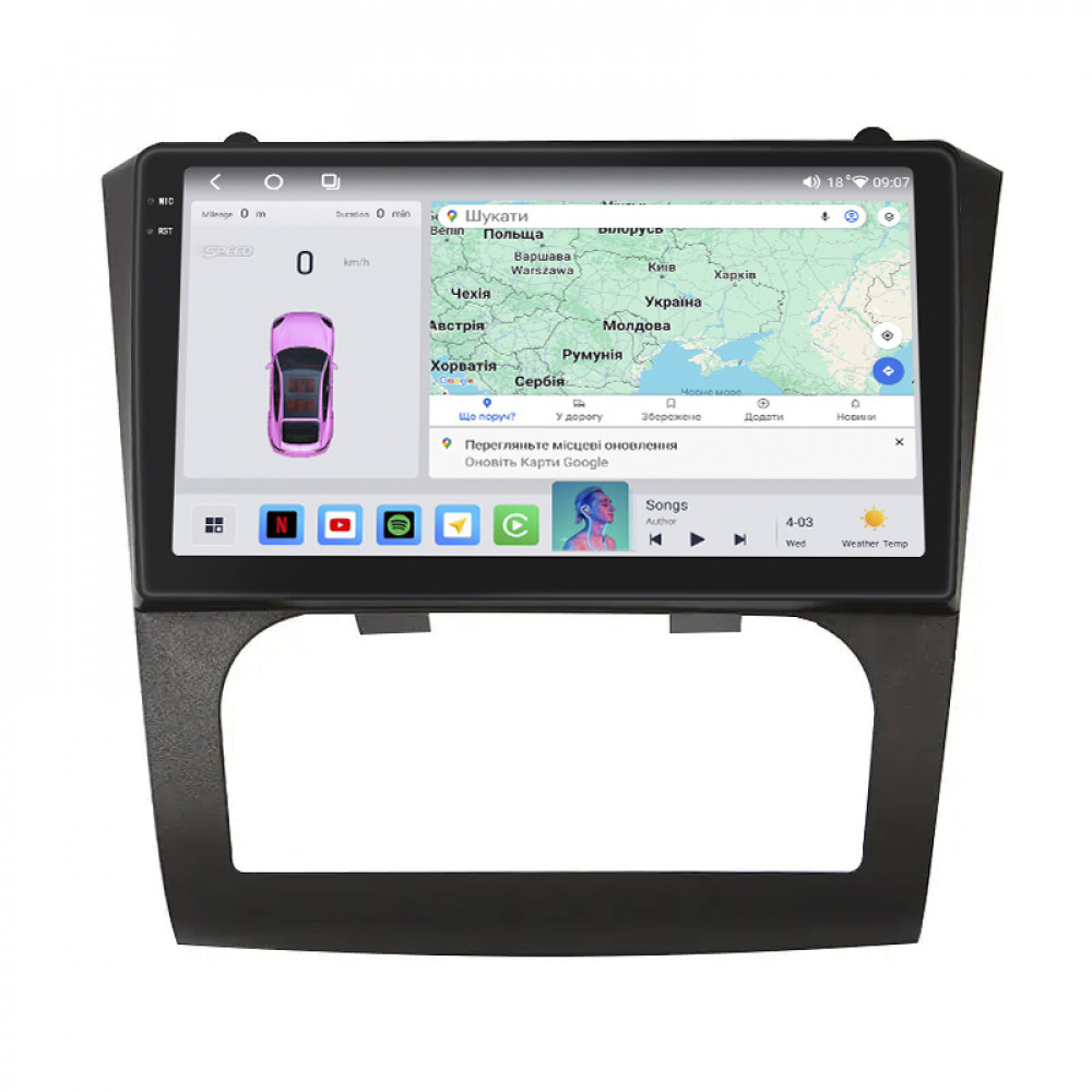 Штатная магнитола Lesko для Nissan Altima IV (L32) 2006-2009 экран 9" 4/64 QLED CarPlay 4G Wi-Fi GPS 360 Prime