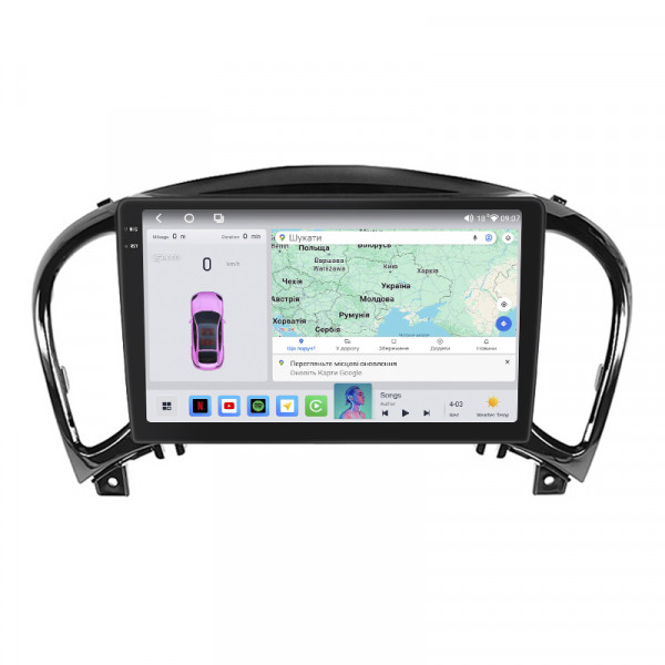 Штатная магнитола Lesko для Nissan Juke I 2010-2014 экран 9" 4/64 QLED CarPlay 4G Wi-Fi GPS 360 Prime