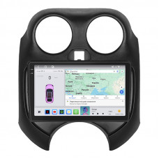 Штатная магнитола Lesko для Nissan March IV (K13) 2010-2013 экран 9" 4/64 QLED CarPlay 4G Wi-Fi GPS 360 Prime