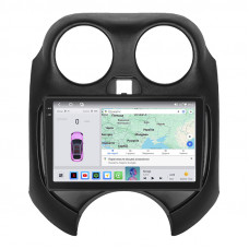 Штатная магнитола Lesko для Nissan Micra IV (K13) 2010-2013 экран 9" 4/64 QLED CarPlay 4G Wi-Fi GPS 360 Prime