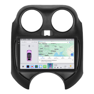 Штатная магнитола Lesko для Nissan Micra IV (K13) 2010-2013 экран 9" 4/64 QLED CarPlay 4G Wi-Fi GPS 360 Prime