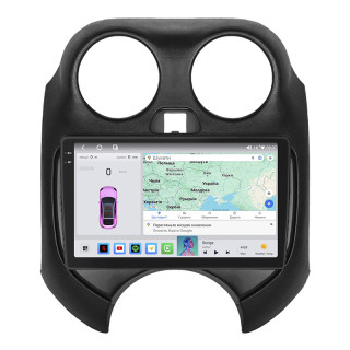 Штатная магнитола Lesko для Nissan Micra IV (K13) Рестайлинг 2013-2016 экран 9" 4/64 QLED CarPlay 4G Wi-Fi GPS 360 Prime