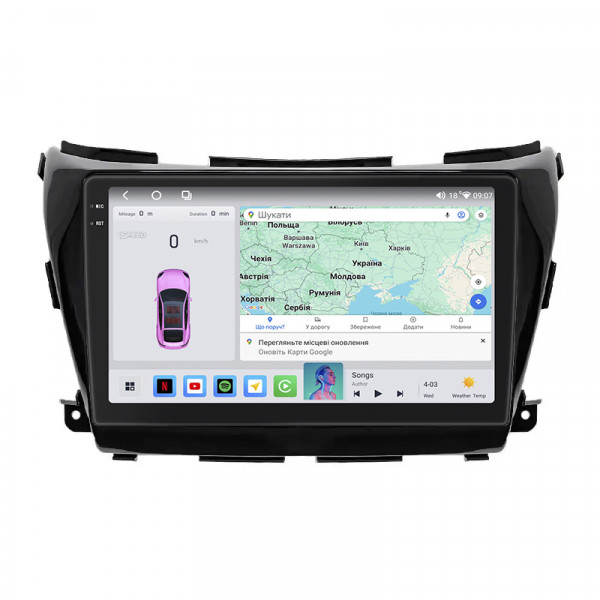 Штатная магнитола Lesko для Nissan Murano III (Z52) 2014-н.в. экран 10" 4/64 QLED CarPlay 4G Wi-Fi GPS 360 Prime