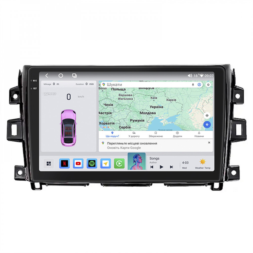 Штатная магнитола Lesko для Nissan NP300  2008-2015 экран 10" 4/64 QLED CarPlay 4G Wi-Fi GPS 360 Prime