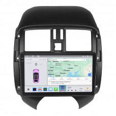 Штатная магнитола Lesko для Nissan Versa II Рестайлинг 2014-2019 экран 9" 4/64 QLED CarPlay 4G Wi-Fi GPS 360 Prime