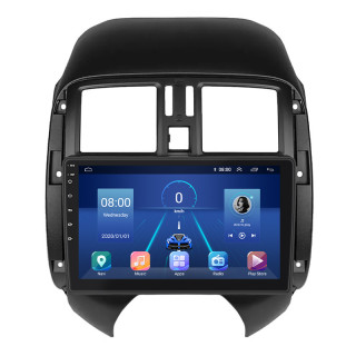 Штатная магнитола Lesko для Nissan Versa II Рестайлинг 2014-2019 экран 9" 4/64Gb 4G Wi-Fi GPS Top