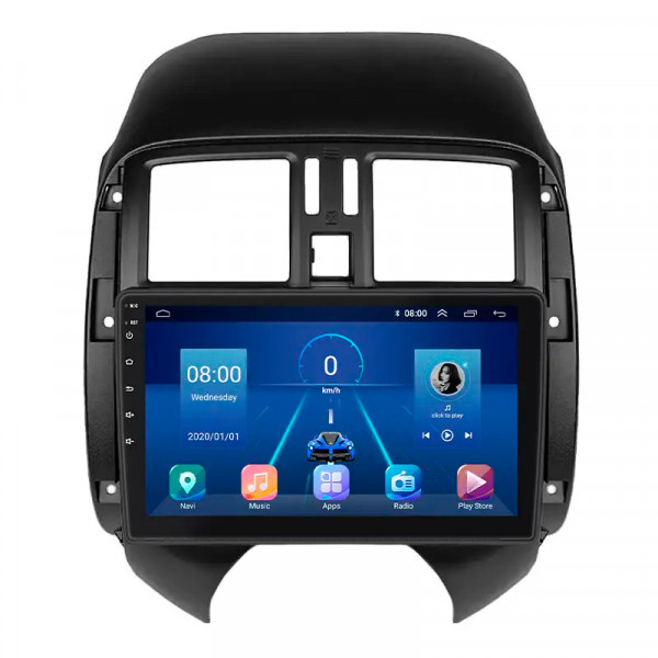 Штатная магнитола Lesko для Nissan Versa II Рестайлинг 2014-2019 экран 9" 6/128Gb 4G Wi-Fi GPS Top