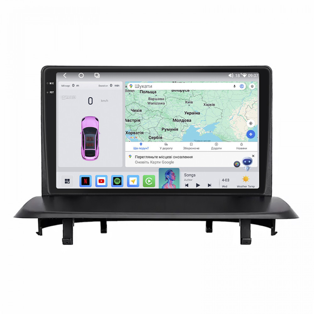 Штатная магнитола Lesko для Peugeot 3008 I ver. 2 2009-2016 экран 9" 4/64 QLED CarPlay 4G Wi-Fi GPS 360 Prime