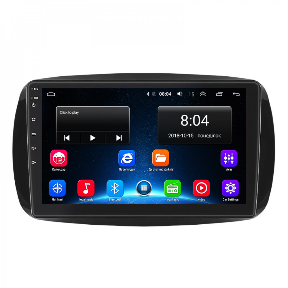 Штатная магнитола Lesko для Smart Fortwo III 2014-н.в. экран 9" 2/32Gb Wi-Fi GPS Base