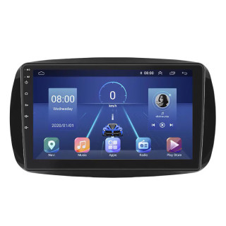 Штатная магнитола Lesko для Smart Fortwo III 2014-н.в. экран 9" 6/128Gb 4G Wi-Fi GPS Top