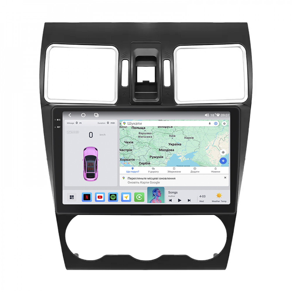 Штатная магнитола Lesko для Subaru Forester IV 2012-2015 экран 9" 4/64 QLED CarPlay 4G Wi-Fi GPS 360 Prime