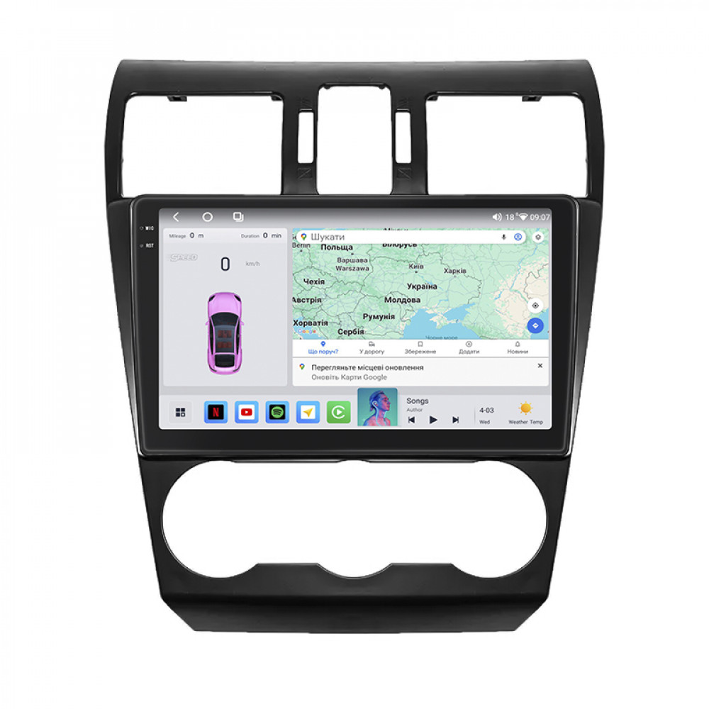 Штатная магнитола Lesko для Subaru Impreza IV 2011-2015 экран 9" 4/64 QLED CarPlay 4G Wi-Fi GPS 360 Prime