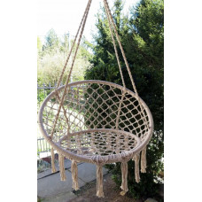 Гойдалки підвісні гніздо лелеки для дачі та саду Гніздо Лелеки Бежевий