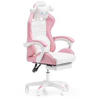 Дитяче геймерське крісло G892 з подушками та підставкою для ніг, Рожеве