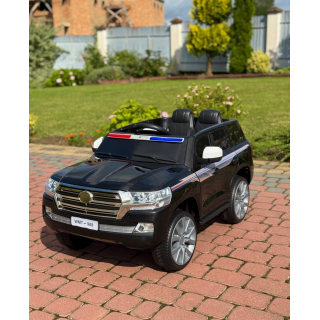 Дитячий електромобіль Поліцейський позашляховик (MP3, USB, гойдання, музика, пульт, відкривання дверцят, LED-світло), Чорний
