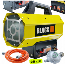 Газовий обігрівач / Газова теплова гармата (дуйка) 30 кВт BLACK (Пропан/Бутан) + шланг і редуктор (Польща)