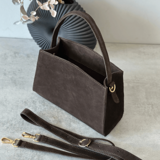 Женская сумка замшевая Каролина коричневая