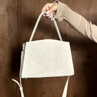 Женская сумка замшевая Каролина бежевая