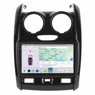 Штатная магнитола Lesko для Dacia Duster II 2017-2021 экран 9" 4/64 QLED CarPlay 4G Wi-Fi GPS 360 Prime