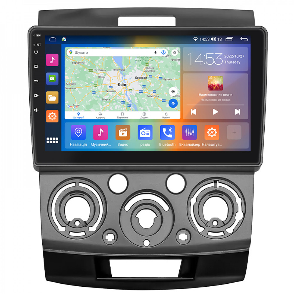 Штатная магнитола Lesko для Ford Everest II 2006-2009 экран 9" 4/64Gb CarPlay 4G Wi-Fi GPS Prime
