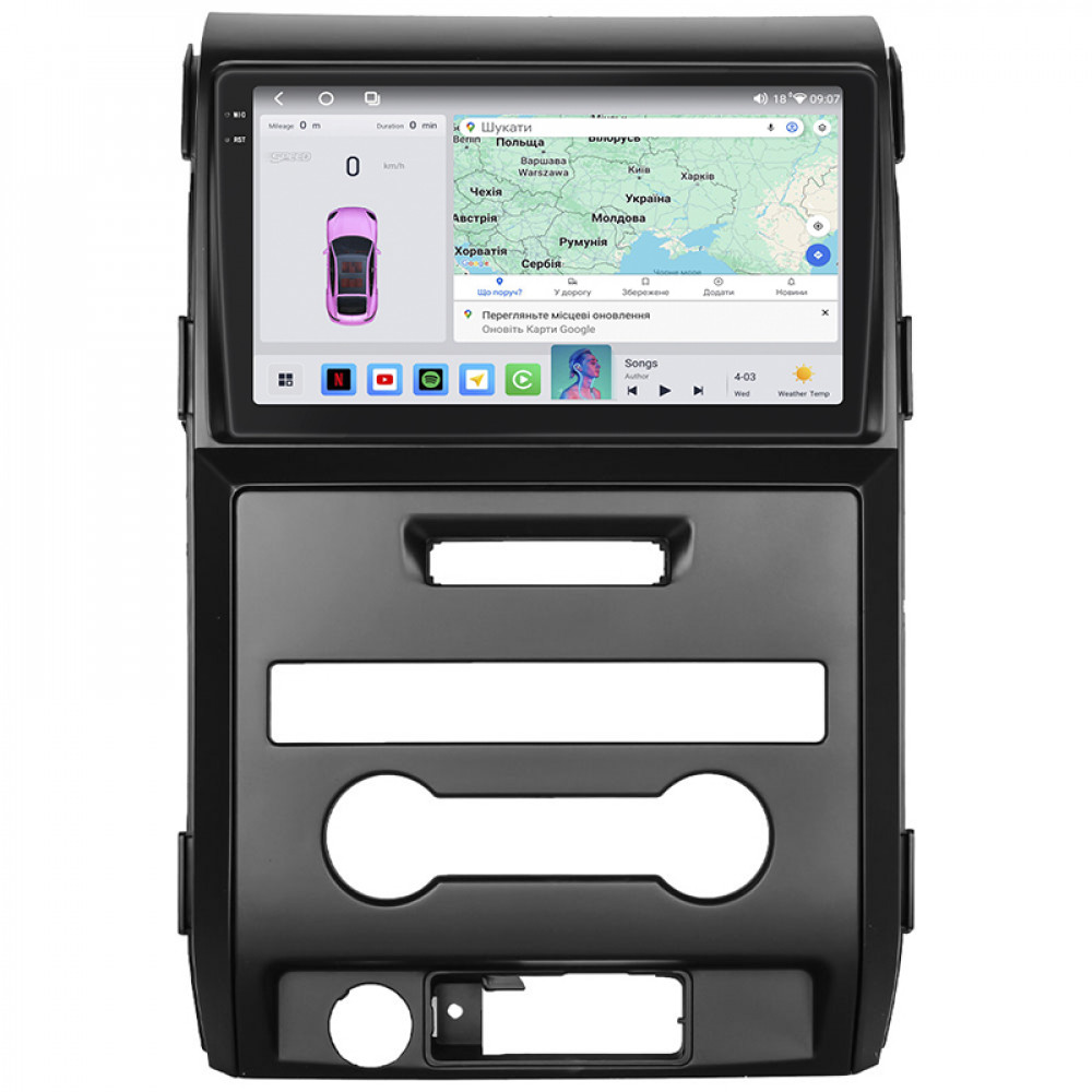 Штатная магнитола Lesko для Ford F-150 XII Auto AC 2008-2014 экран 9" 4/64 QLED CarPlay 4G Wi-Fi GPS 360 Prime