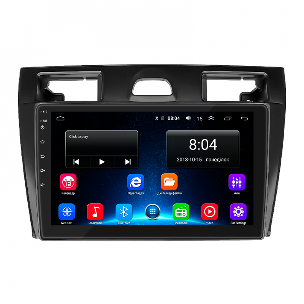 Штатная магнитола Lesko для Ford Fiesta Mk5 2002-2008 экран 9" 2/32Gb Wi-Fi GPS Base