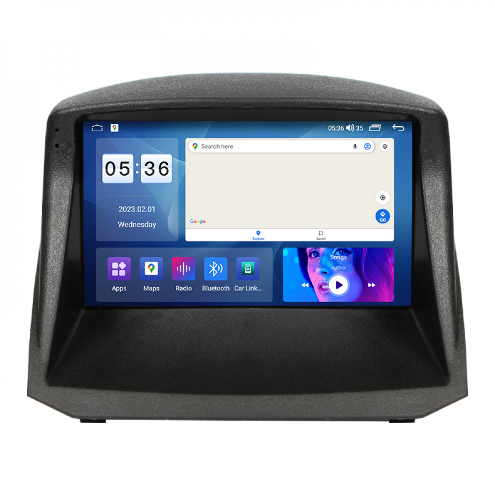 Штатная магнитола Lesko для Ford Fiesta Mk6 2008-2013 экран 9" 2/32Gb CarPlay 4G Wi-Fi GPS Prime