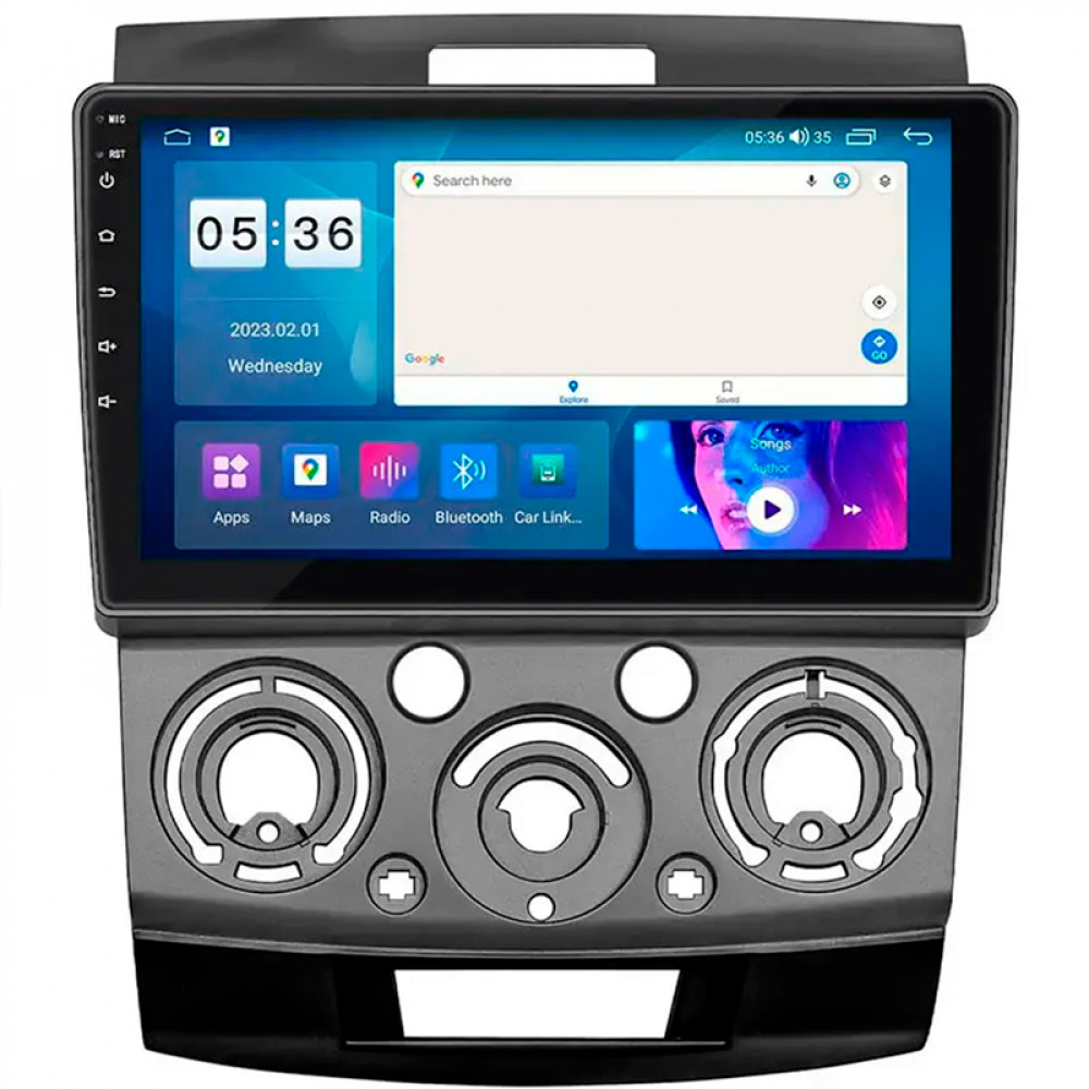 Штатная магнитола Lesko для Ford Ranger II Рестайлинг 2009-2011 экран 9" 4/64Gb CarPlay 4G Wi-Fi GPS Prime