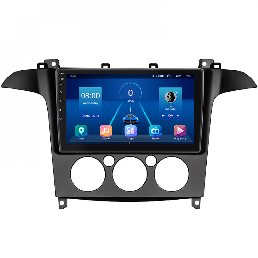 Штатная магнитола Lesko для Ford S-MAX I 2006-2010 экран 9" 4/64Gb 4G Wi-Fi GPS Top