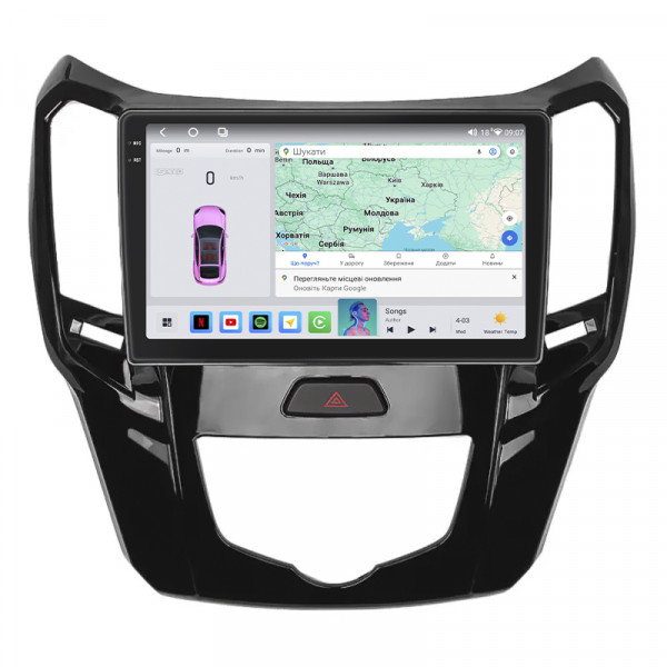 Штатная магнитола Lesko для Great Wall Hover M4  2012-2017 экран 9" 4/64 QLED CarPlay 4G Wi-Fi GPS 360 Prime