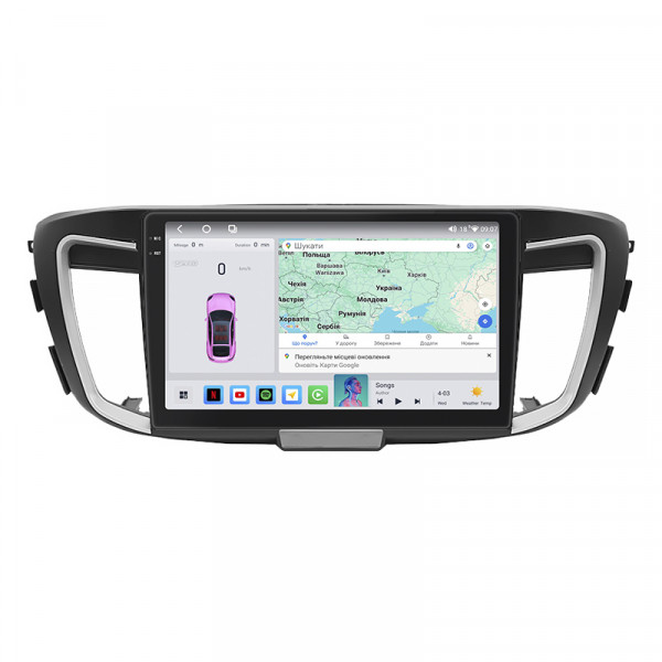 Штатная магнитола Lesko для Honda Accord IX 2012-2015 экран 10" 4/64 QLED CarPlay 4G Wi-Fi GPS 360 Prime