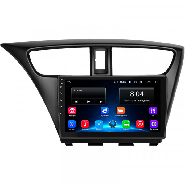 Штатная магнитола Lesko для Honda Civic IX Рестайлинг 2013-2017 экран 9" 2/32Gb Wi-Fi GPS Base