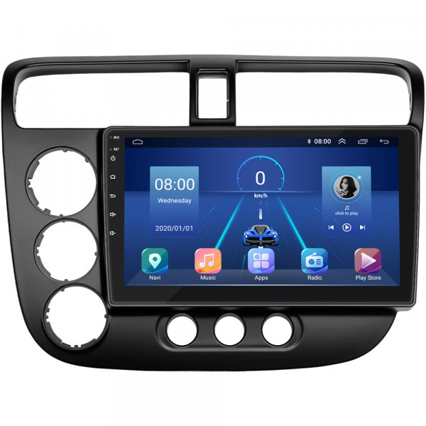 Штатная магнитола Lesko для Honda Civic VII 2000-2003 экран 9" 4/64Gb 4G Wi-Fi GPS Top