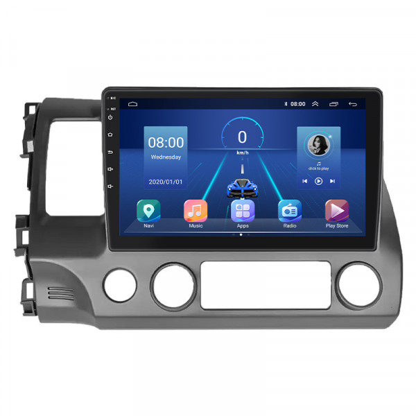 Штатная магнитола Lesko для Honda Civic VIII Рестайлинг 2008-2012 экран 10" 2/32Gb 4G Wi-Fi GPS Top