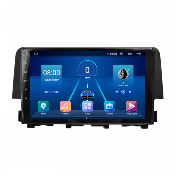 Штатная магнитола Lesko для Honda Civic X 2015-2021 экран 9" 6/128Gb 4G Wi-Fi GPS Top