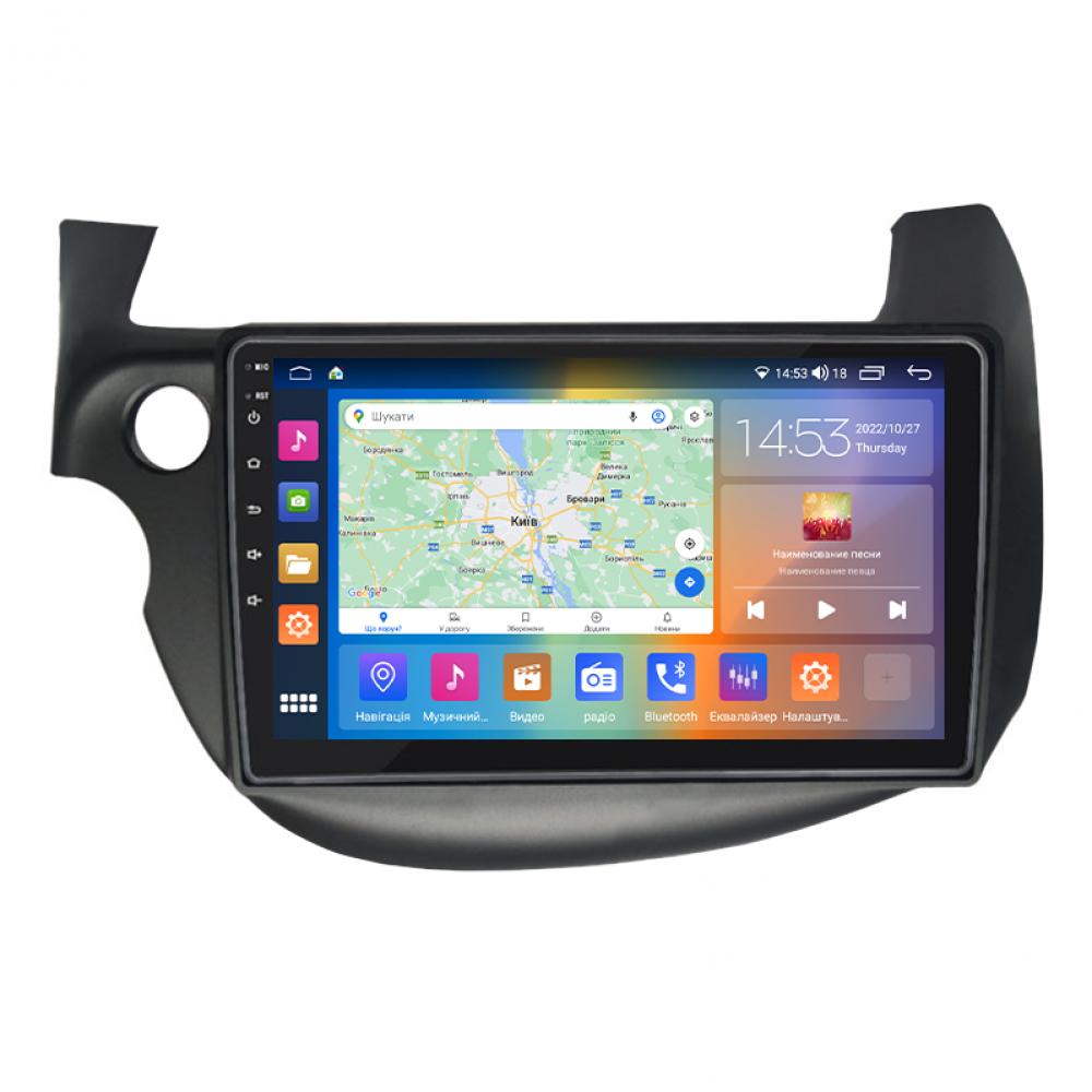 Штатная магнитола Lesko для Honda Fit II 2007-2014 экран 10" 2/32Gb CarPlay 4G Wi-Fi GPS Prime