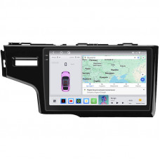 Штатная магнитола Lesko для Honda Fit III 2013-2017 экран 9" 4/64 QLED CarPlay 4G Wi-Fi GPS 360 Prime